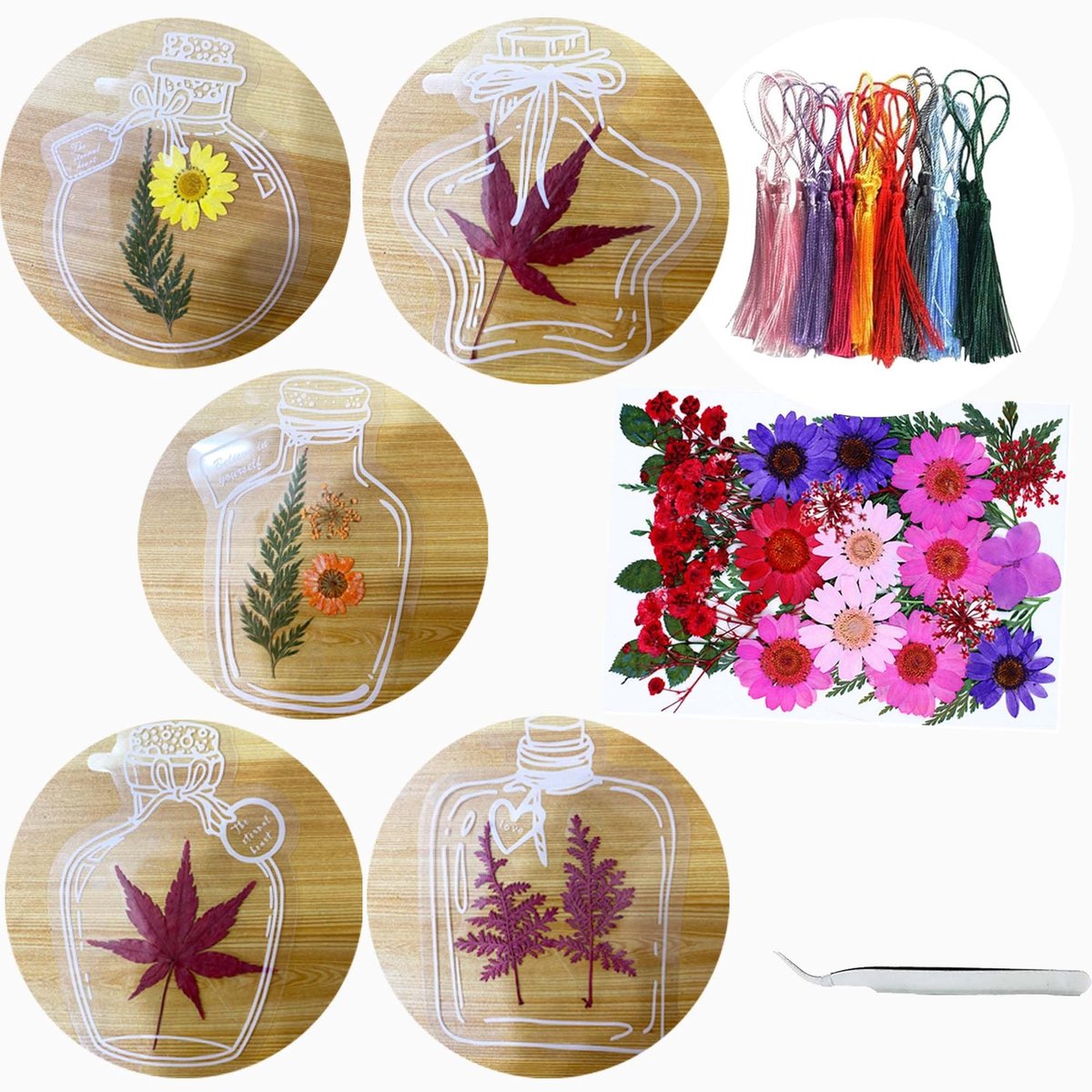 Solidchoice - 30 Stuks Droge Transparante Boekenleggers - Voor Creatieve Projecten