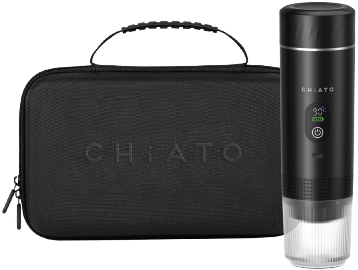CHiATO brewPLAY Smart Traveller Draagbare espressoapparaat set – Zwart