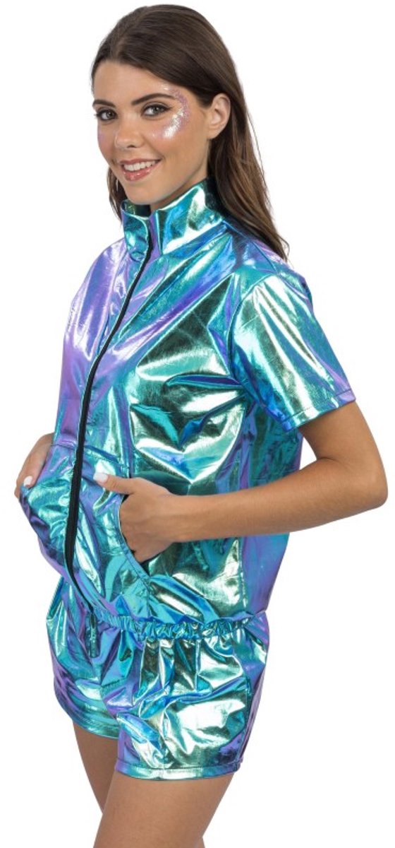 Set Jas en Broekje Blauw Iriserend - Maat L