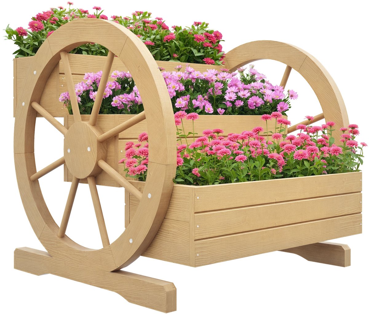 Outsunny tuinbed - Vurenhout - 62x61x57cm - Natuurlijk hout