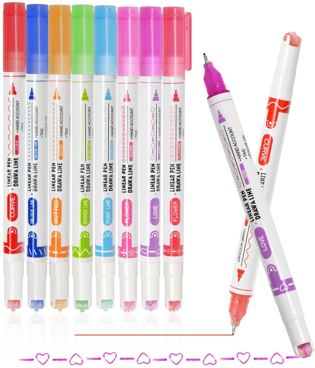 Solidchoice - 8 Stuks Tekstmarkeerstiften - Gekleurde Fluorescerende Stiften voor School en Kantoor