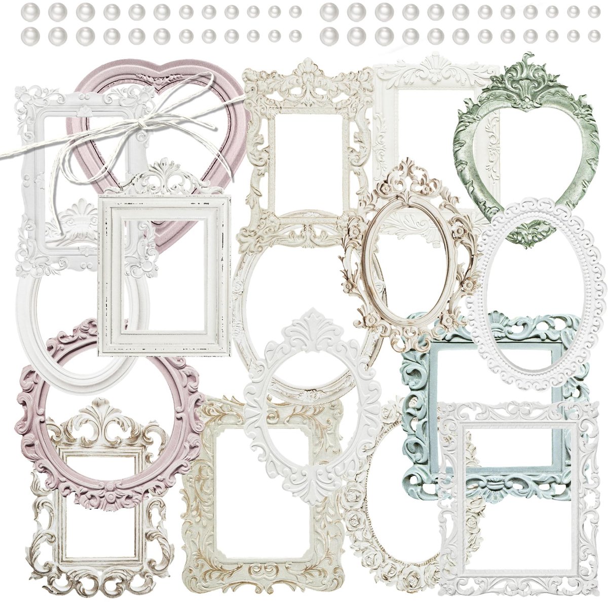 Solidchoice - 4 Packs Vintage Papier Foto Frame voor Scrapbooking