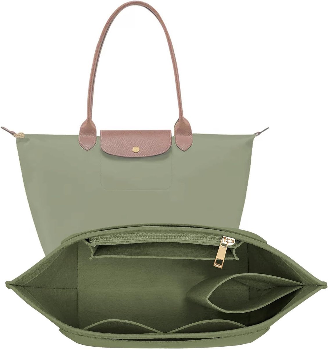 Casalora – Tas Organizer – Bag in Bag – 26cm – Bag Organizer – Handtas Organizer Met Meerdere Vakken – Groen – M