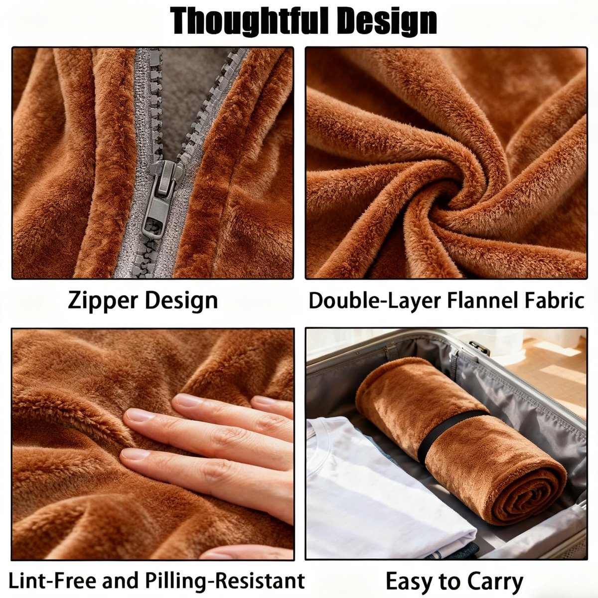 Solidchoice - Flanellen Deken Poncho voor Extra Comfort en Warmte