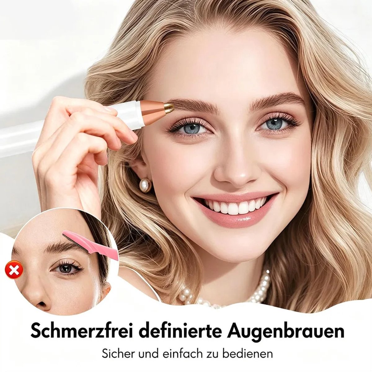 LISM-2-in-1 gezichtshaartrimmer en wenkbrauwtrimmer voor vrouwen, pijnloos, oplaadbaar via USB-C, geschikt voor gezicht, bovenlip en kin, zacht en nauwkeurig.