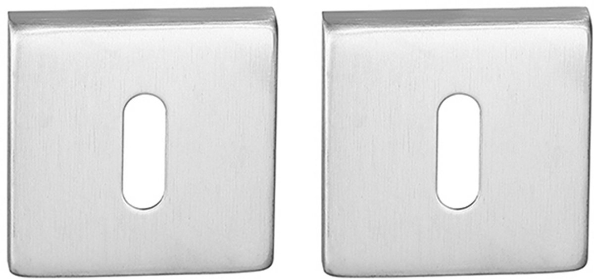 Sleutelrozet vierkant 53x53x8,9mm geborsteld Rvs