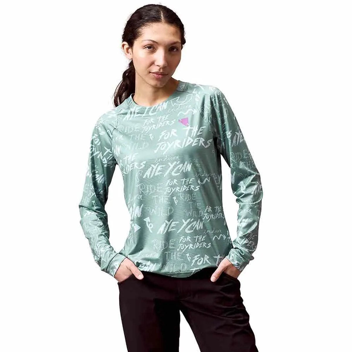 Endura Singletrack Print Langarm Enduro Trui Groen M Vrouw