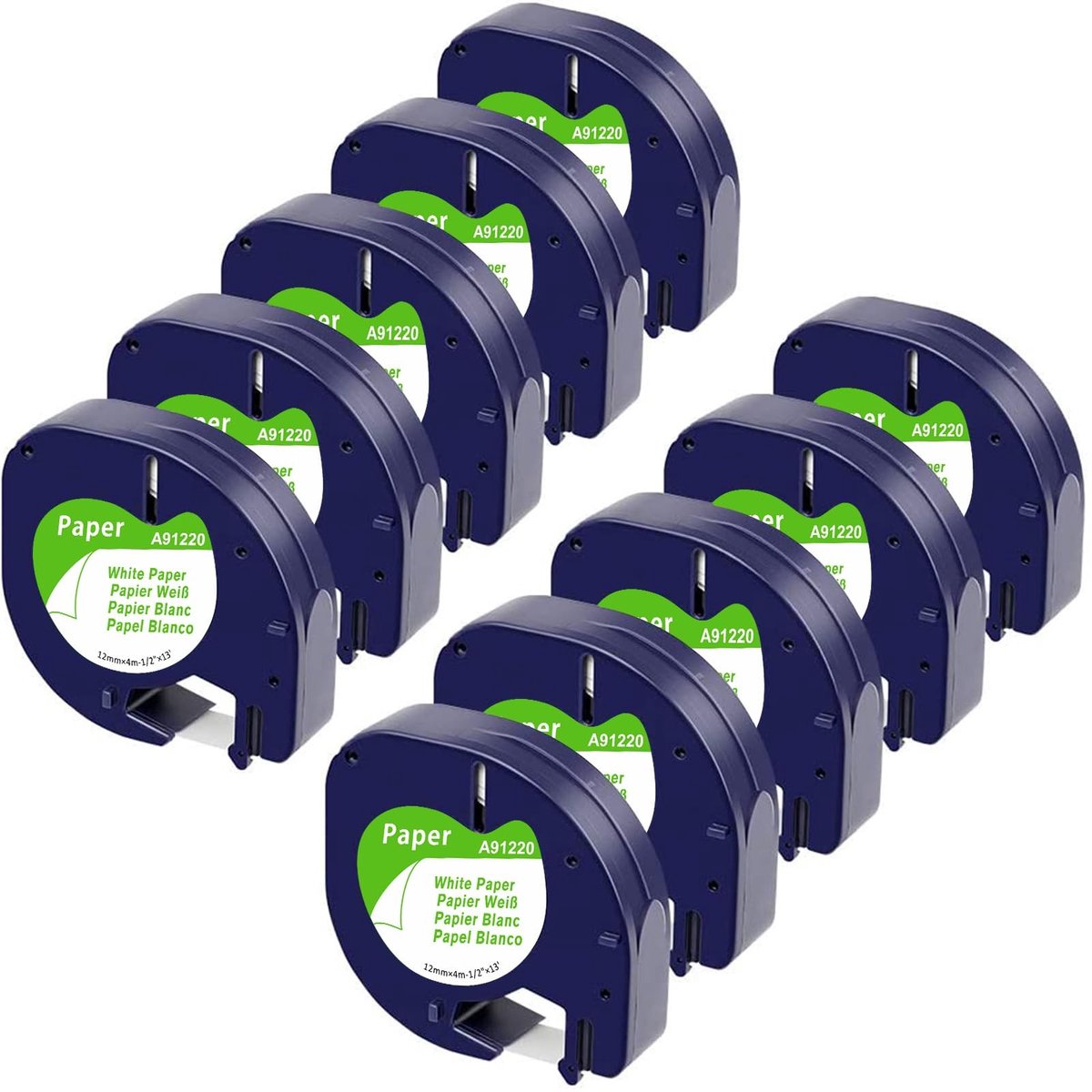 Solidchoice - Label Tape voor Dymo LetraTag, 12 mm x 4 m