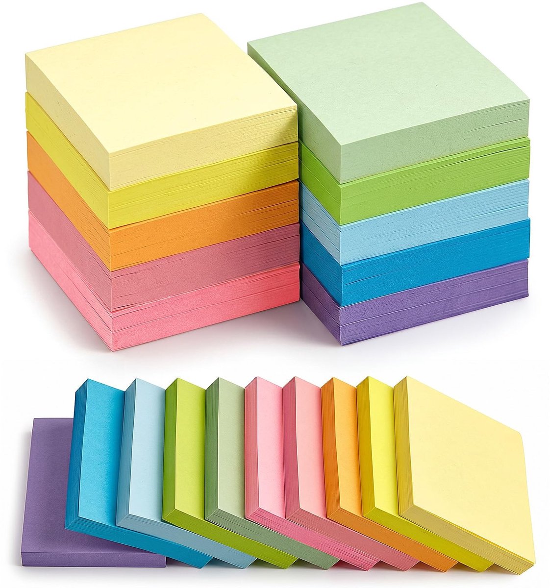 Solidchoice - 10 Stuks Zelfklevende Notities, Kleurrijke Sticky Notes 76 x 76 mm