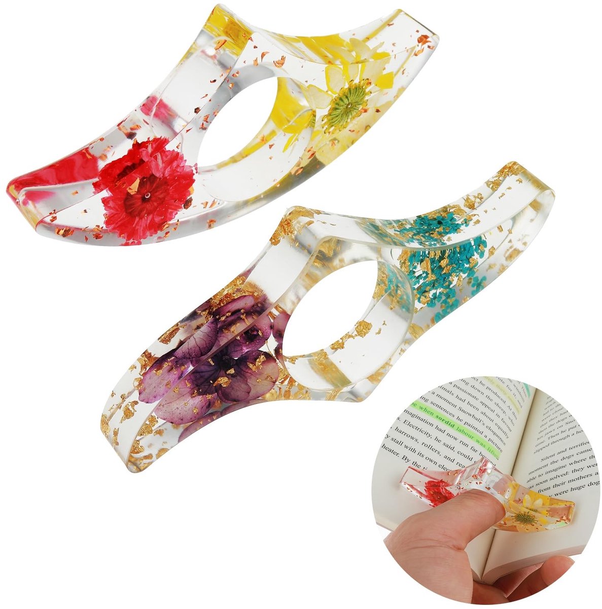 Solidchoice - 2 Stuks Dried Flower Resin Boekmarkeringshouders