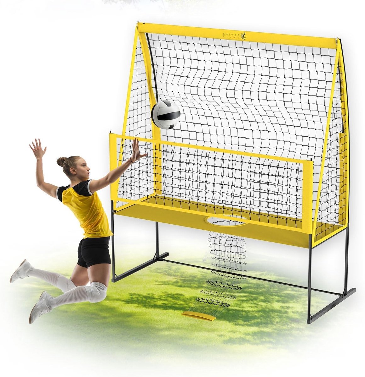 Volleybaltrainingssysteem - Multicolor - 2,4 m - Verstelbaar Trainingsnet voor Slag- en Dunking-oefeningen - Voor Alle Niveaus