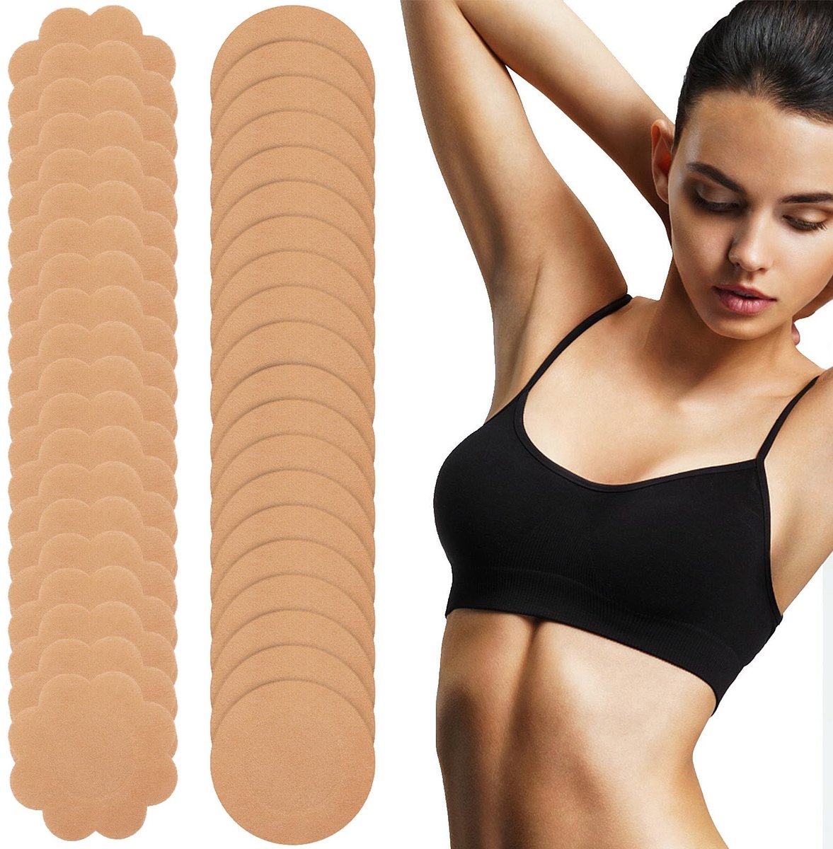 Solidchoice - 40 stuks wegwerp-tepelafdekkingen voor vrouwen - Zelfklevende beha-inzetstukken
