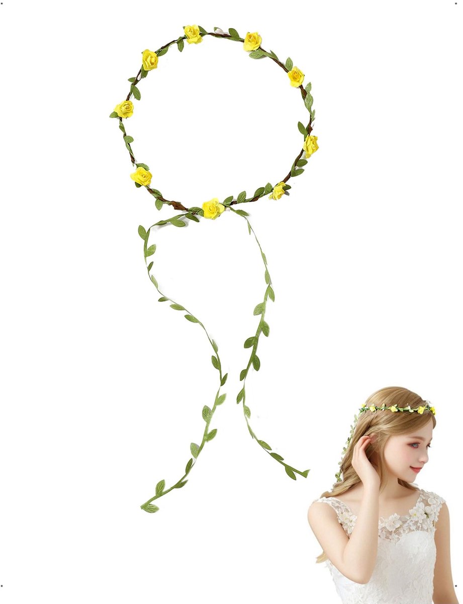 Solidchoice - Bloemenhaarband met Rozen voor Festivals en Bruiloften