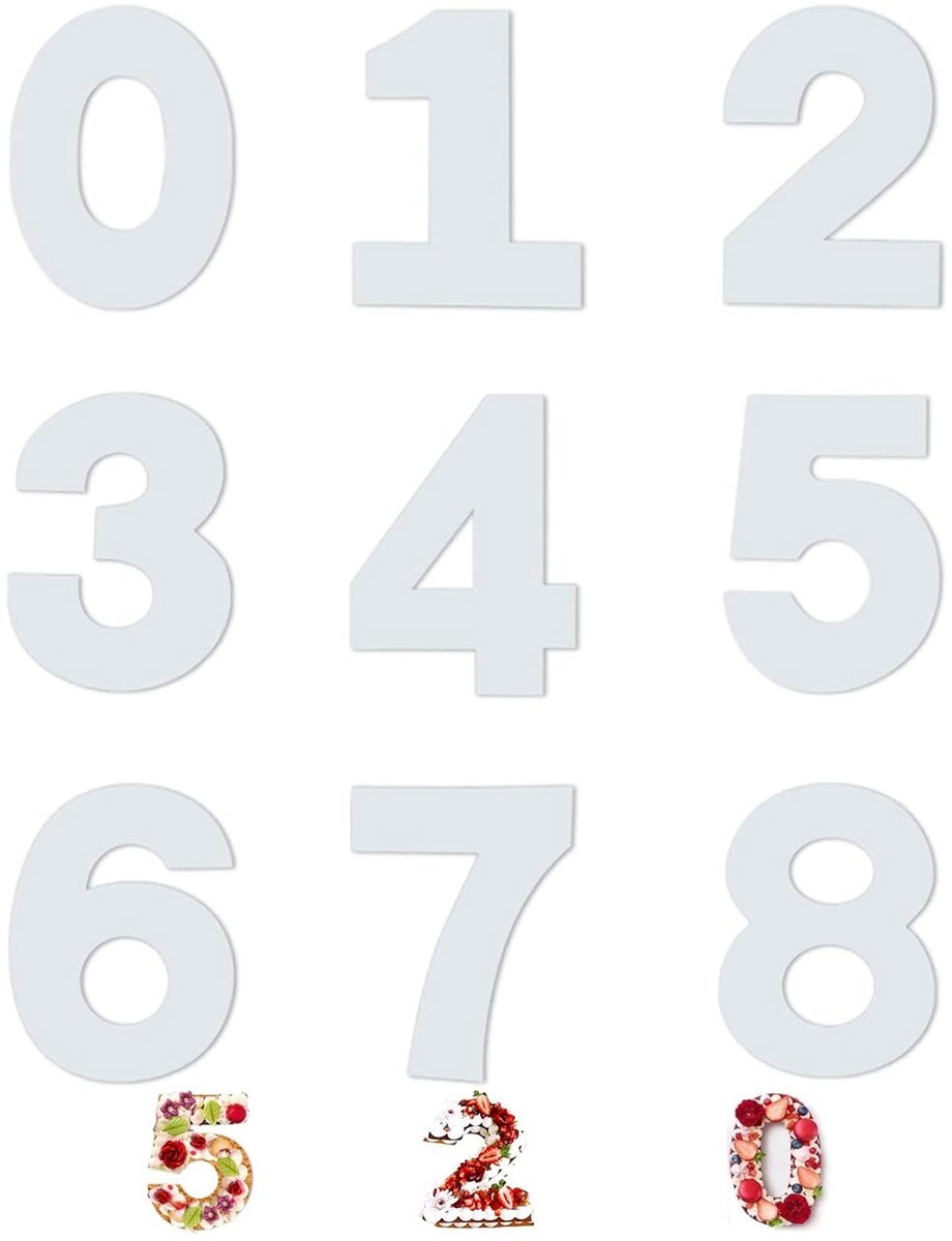 Solidchoice - Set van 9 Digit Cake Moulds voor Decoratie