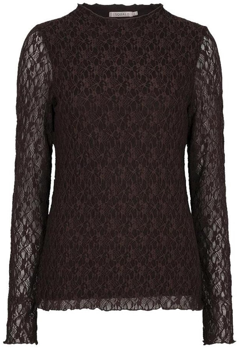 EsQualo Top Top L Slve Lace F26.30504 Cacao Dames Maat - XS