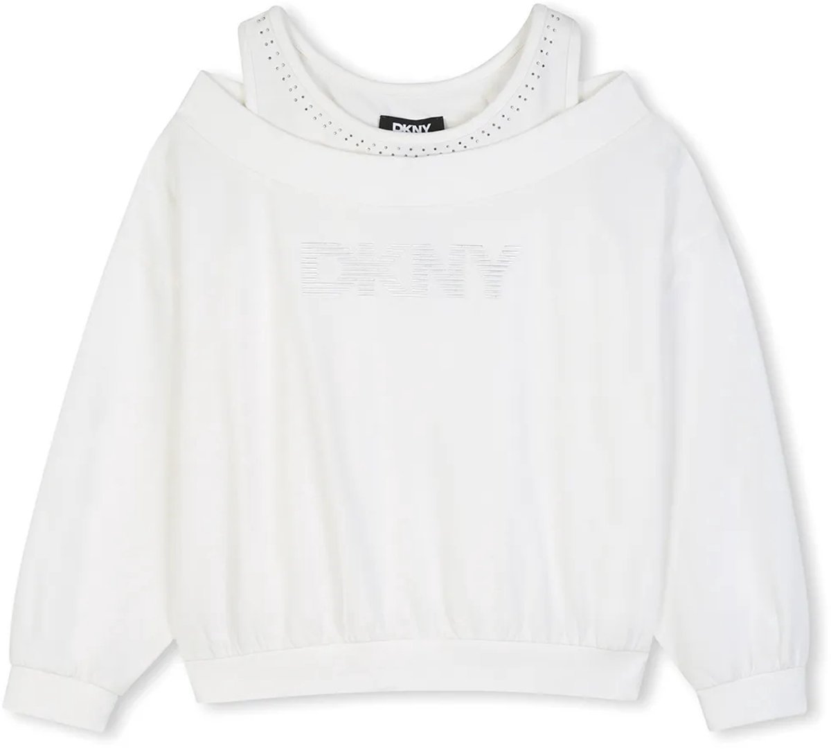 Dkny D62909 T-shirt Met Lange Mouwen Wit 8 Years Meisje