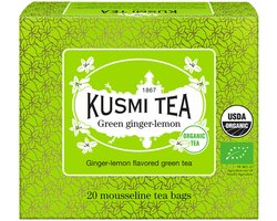 Biologische groene thee Kusmi Tea Green Ginger Lemon – 20 mousseline theezakjes