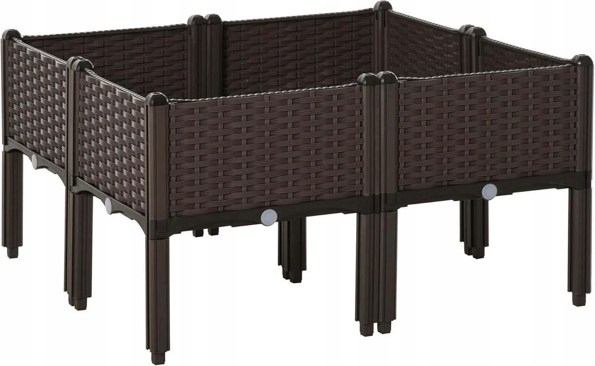 Modulaire Verhoogde Plantenbak 4-delig - Kunststof - 40x40x44cm