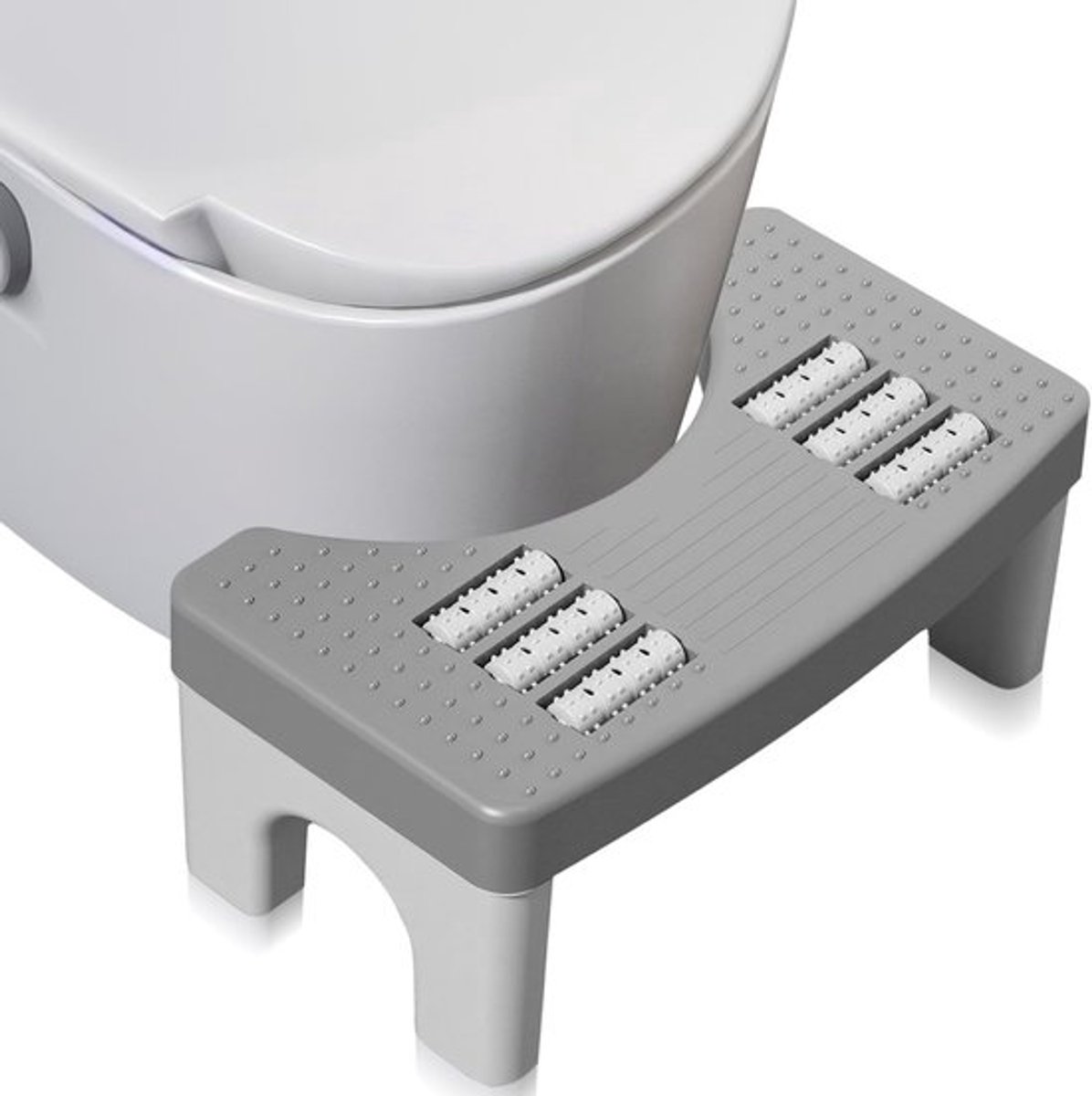 Toiletverhoger voor een betere houding, ergonomisch ontwerp en comfortabel gebruik in grijs