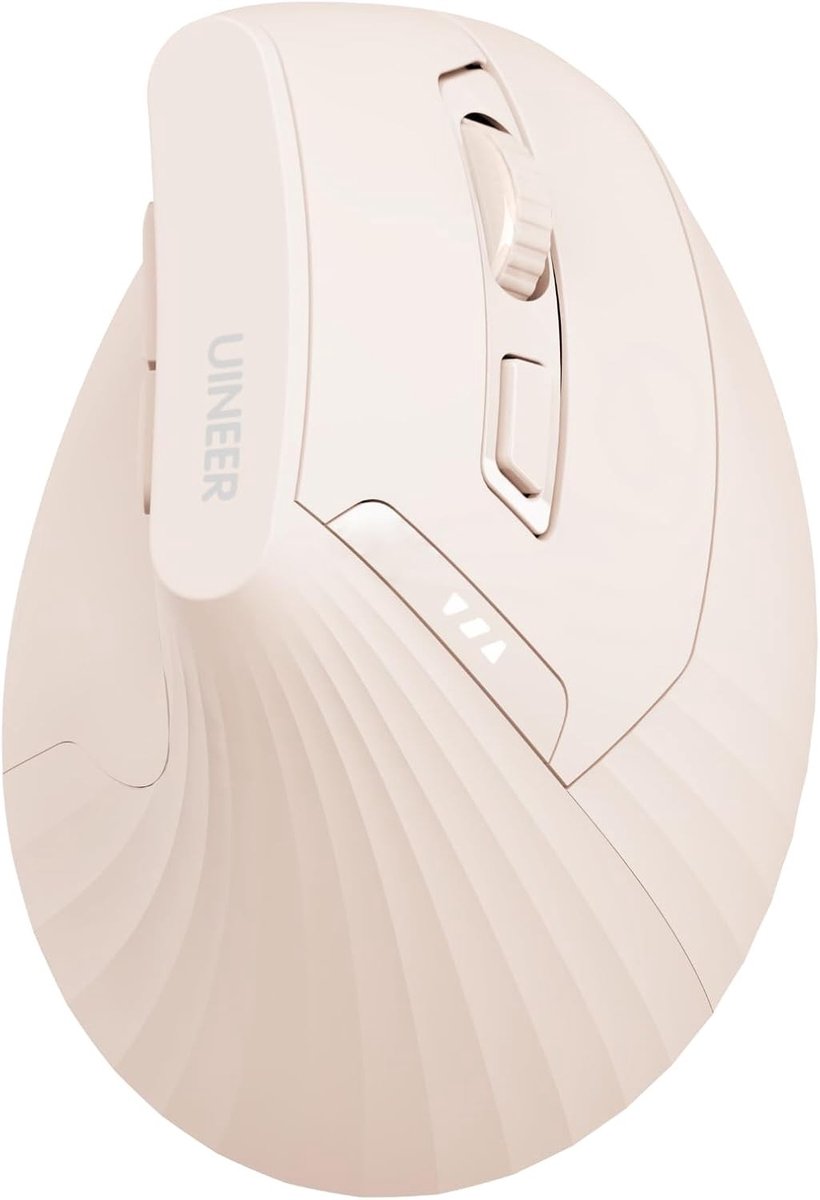 Ergonomische Draadloze Muis - Roze - Verticaal Ontwerp - Oplaadbare Muis met Batterij-indicator - Voor Thuisgebruik