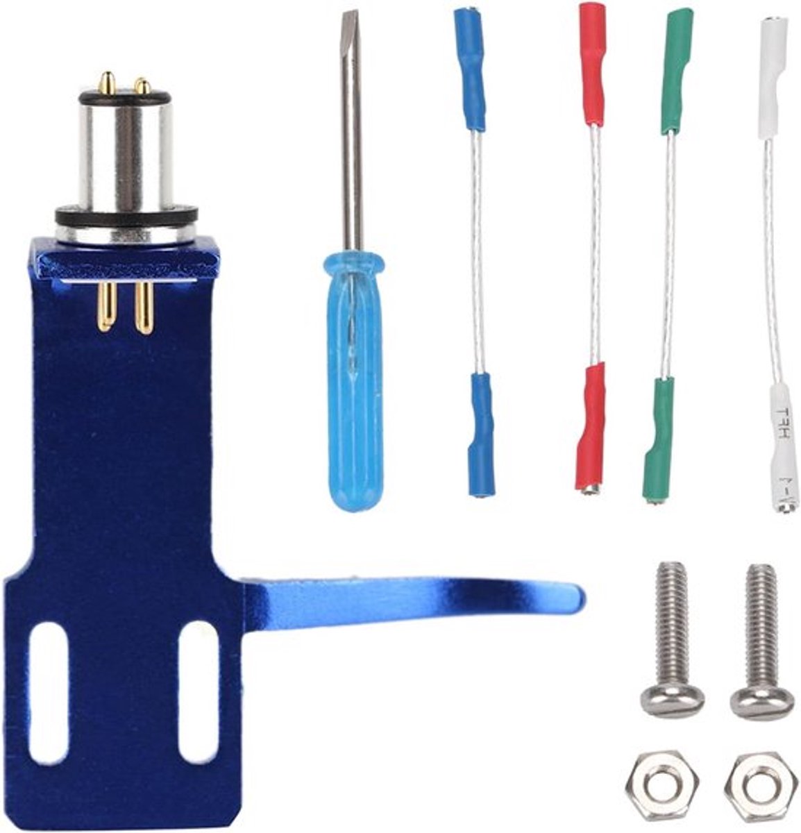 Hoogwaardige Headshell voor Platenspeler met High-End Cartridge en Blauwe Kleur - Ideaal voor Audioliefhebbers en Vinylverzamelaars