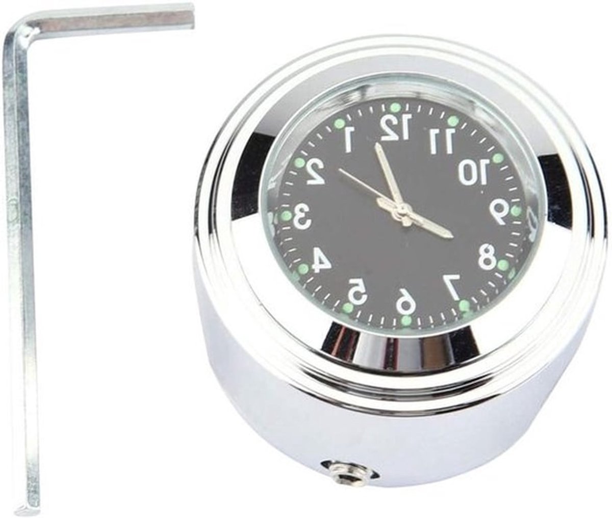 Motorfiets Stuurhorloge, Universele Bevestiging voor 7/8" en 1" Stuur, Precisie Tijdsaanduiding en Stijlvol Ontwerp