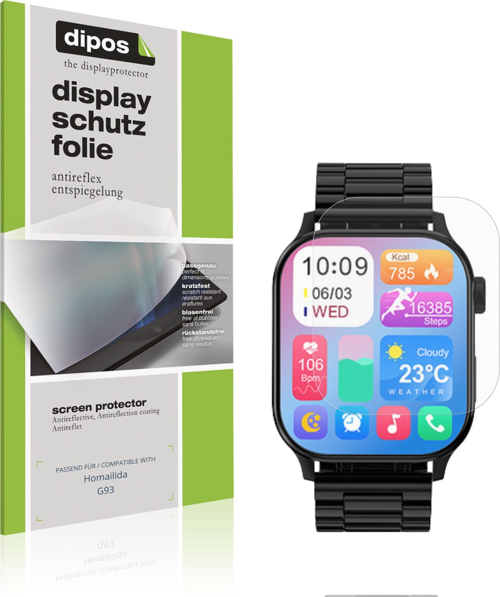 dipos – 6x Matte Beschermfolie geschikt voor Homailida G93 | Krasbestendige & antireflecterende Screenprotector Ultra-Thin