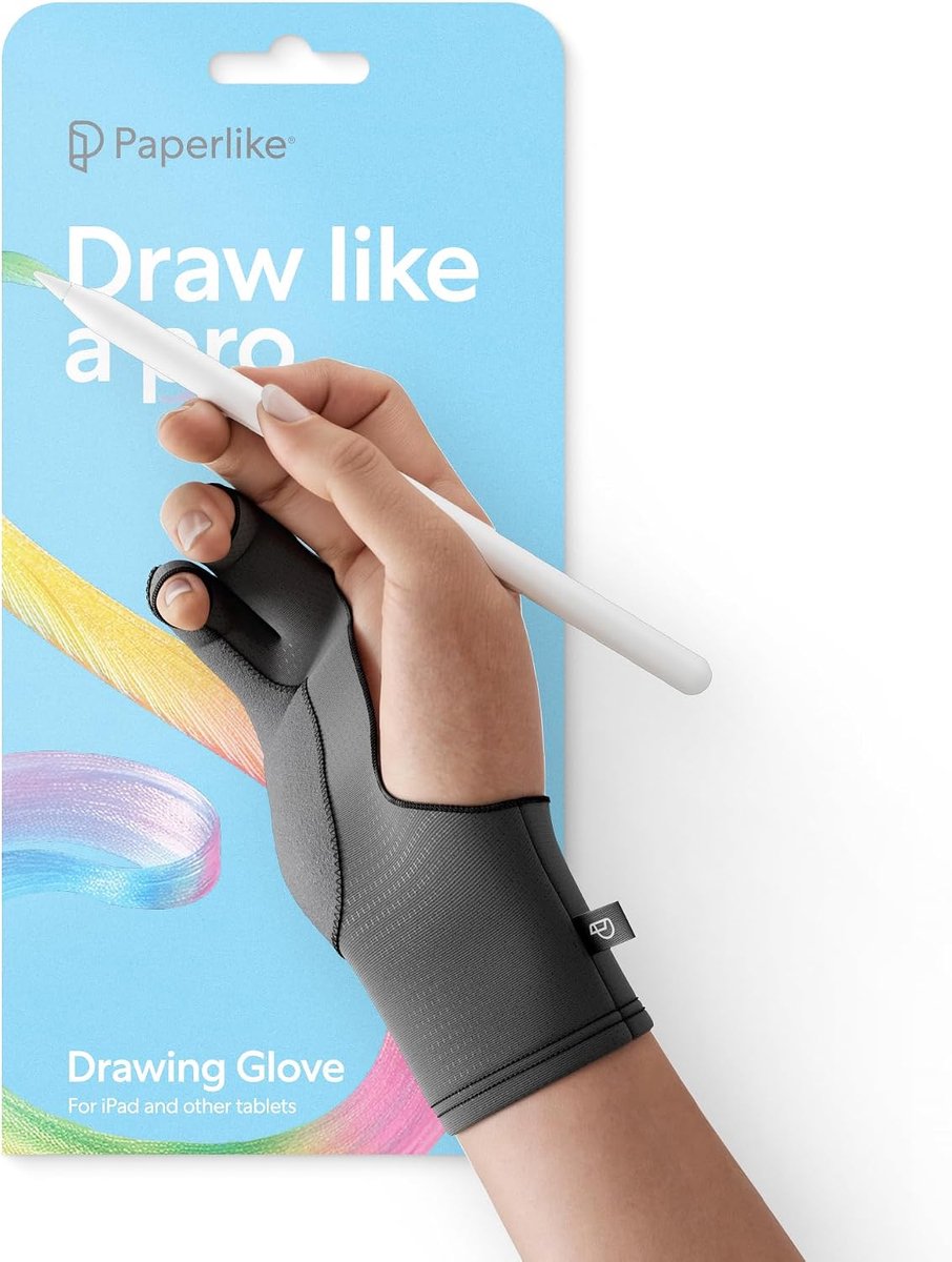 Paperlike® Drawing Glove voor iPad – Tekenhandschoen voor tablets (voor links- en rechtshandigen; 3 maten: S, M, L)