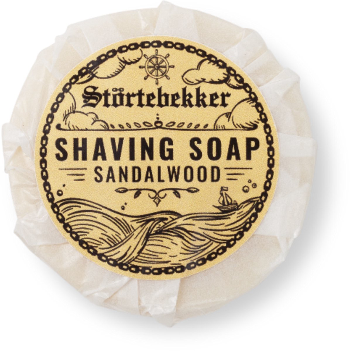 Störtebekker® Premium Scheerzeep 70 g (Sandelhout) - Handgemaakte zeep voor een rijk schuim - Perfect voor het scheren met een scheermes - Veganistische scheerzeep voor dames en heren - Shaving Soap Sandalwood