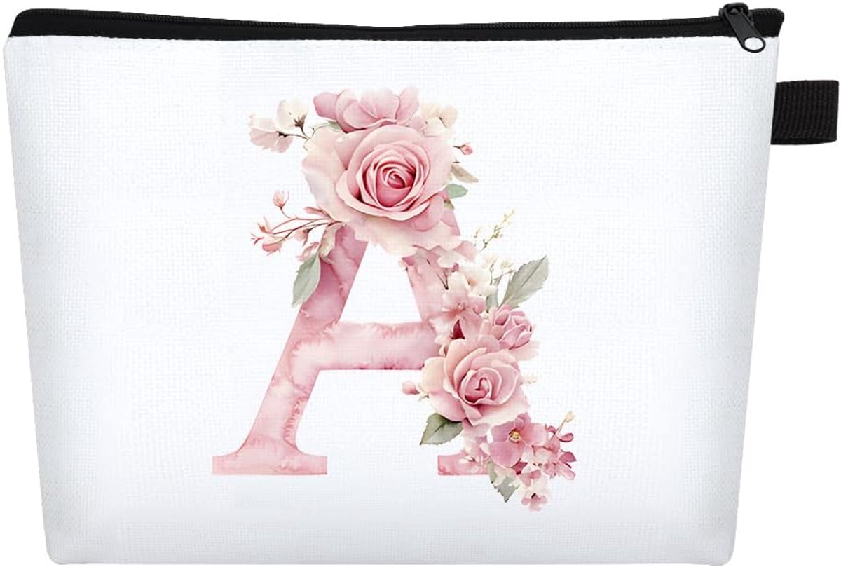 Gepersonaliseerde make-uptas A-Z, kleine make-uptas voor vrouwen, verjaardagscadeau voor vrouwen, verloving - ShopVlot