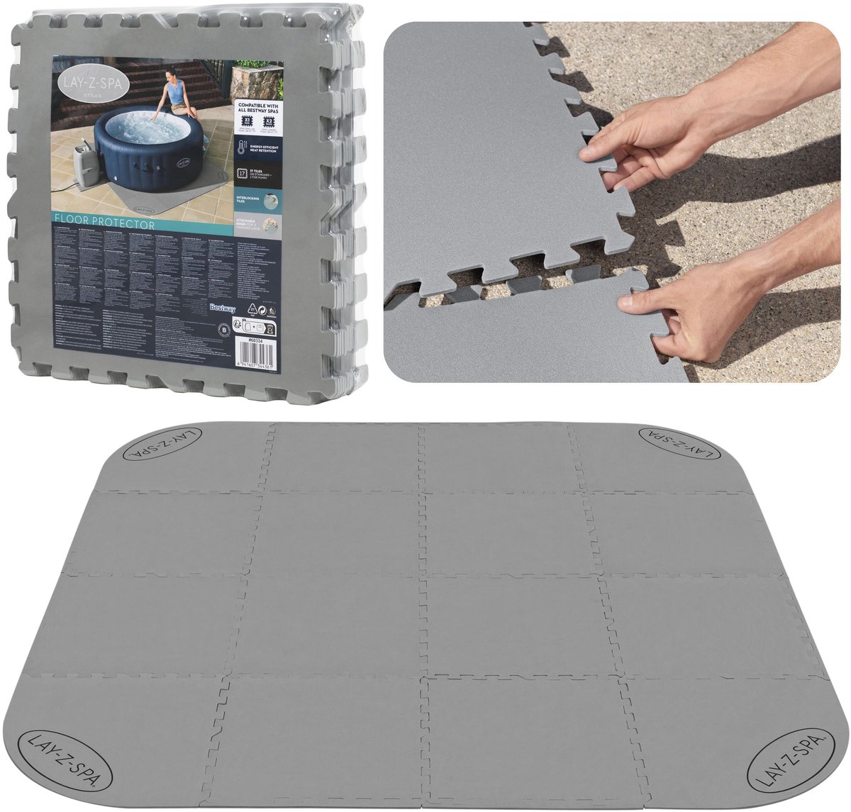 Lay-Z-Spa 60334 Zwembadbodem Beschermer Transparant 196x196cm