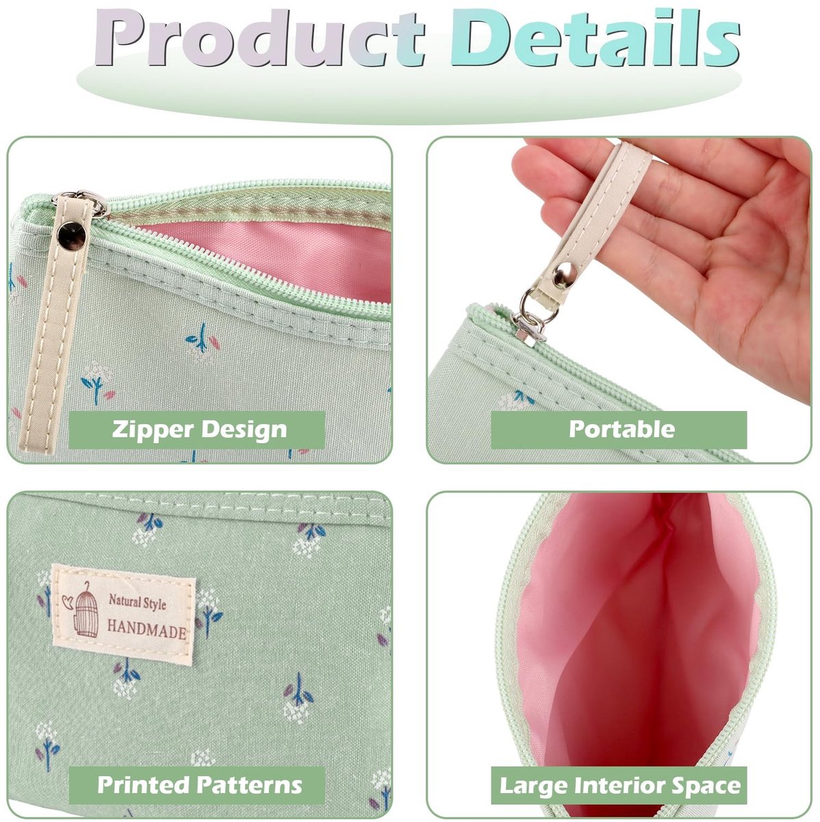 Solidchoice - Set van 4 Kleine Make-up Tassen in Diverse Kleuren