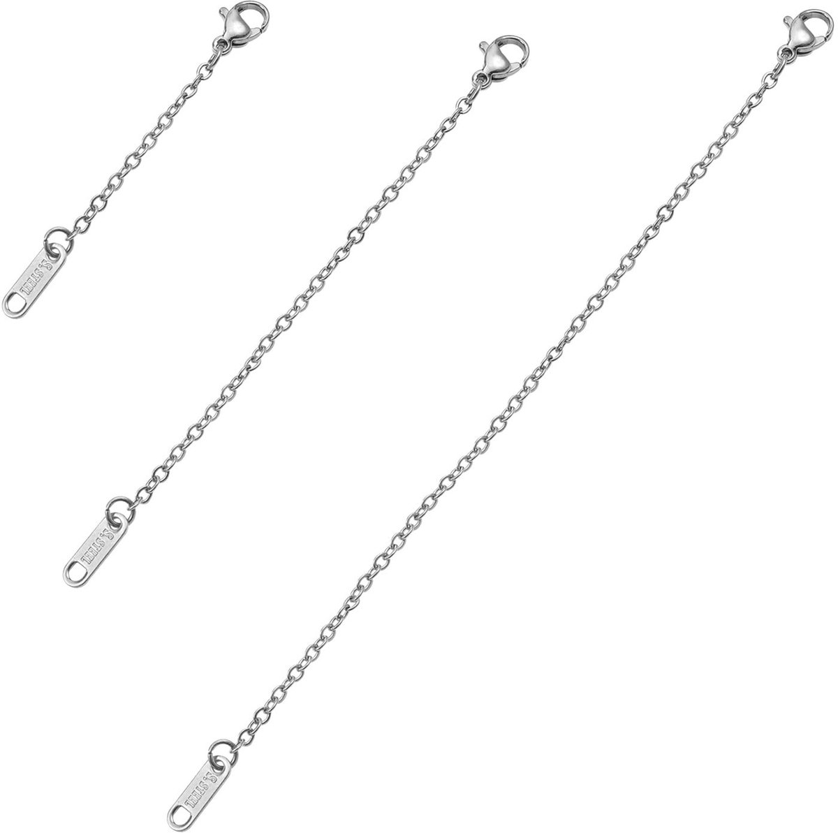 Solidchoice - Set van 3 RVS Verlengkettingen voor Sieraden