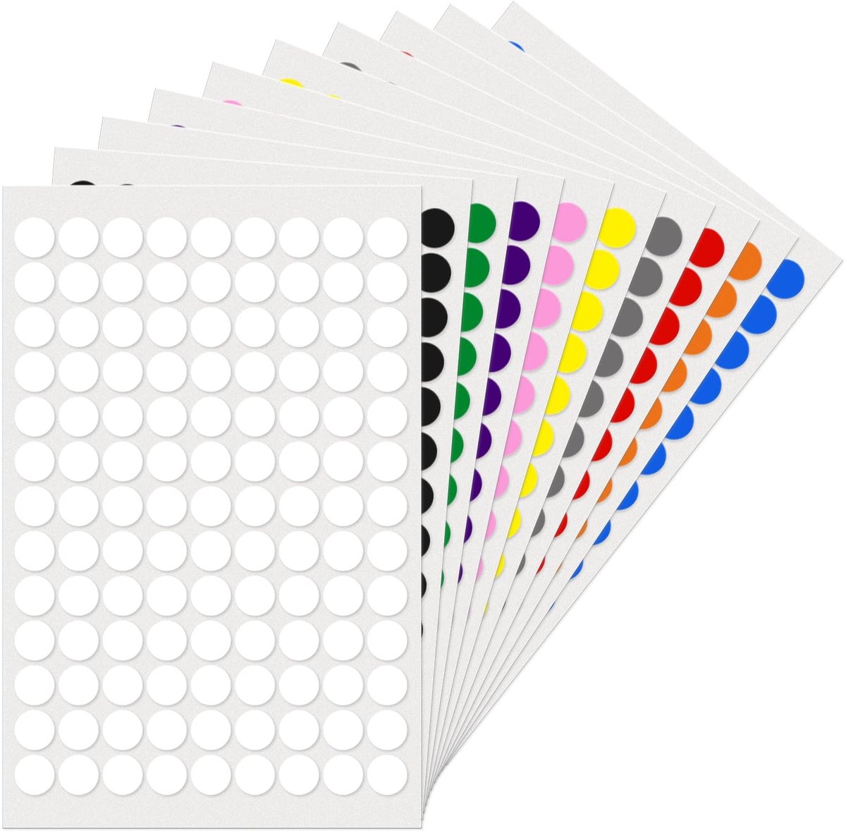 Solidchoice - Set van 1170 Kleurige Zelfklevende Sticker Dots voor Markering