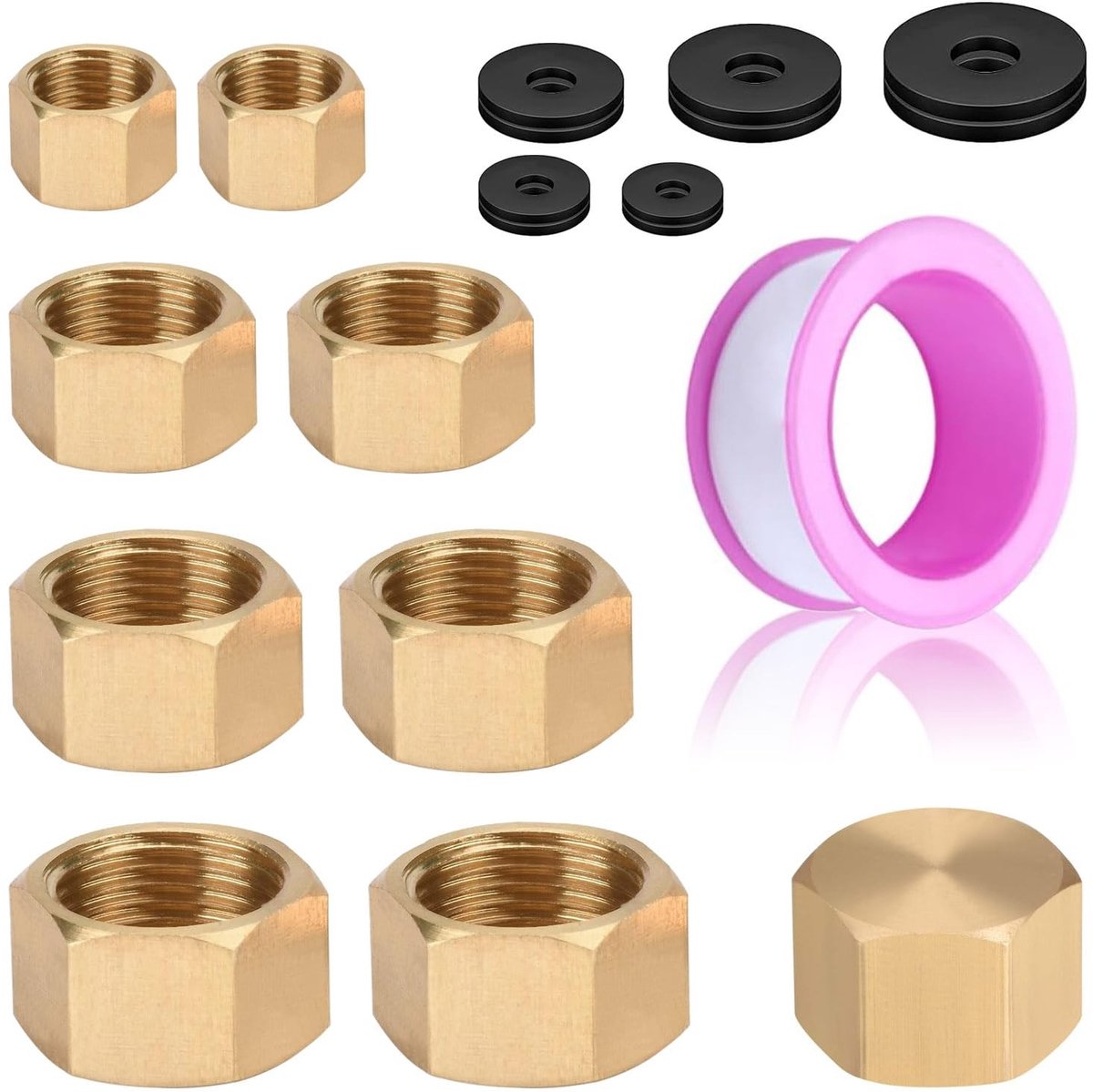 Solidchoice - 10 Stuks Messing Doppen voor Hexagonale Buizen