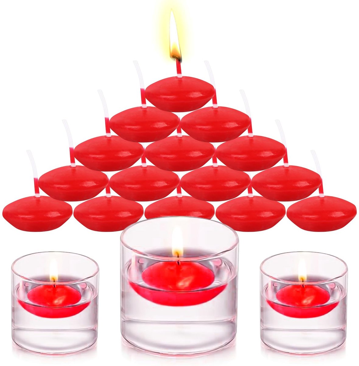 Solidchoice - 38 Stuks Drijvende Kaarsen voor Feestelijke Gelegenheden