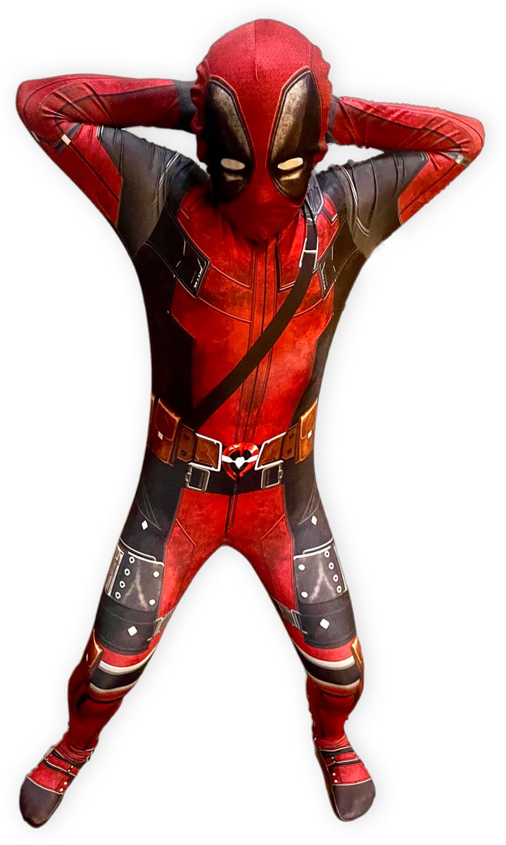 Deadpool | eindbaas | Kostuum | 128/134 (7/8 Jaar) | Verkleedkleding | Superhelden