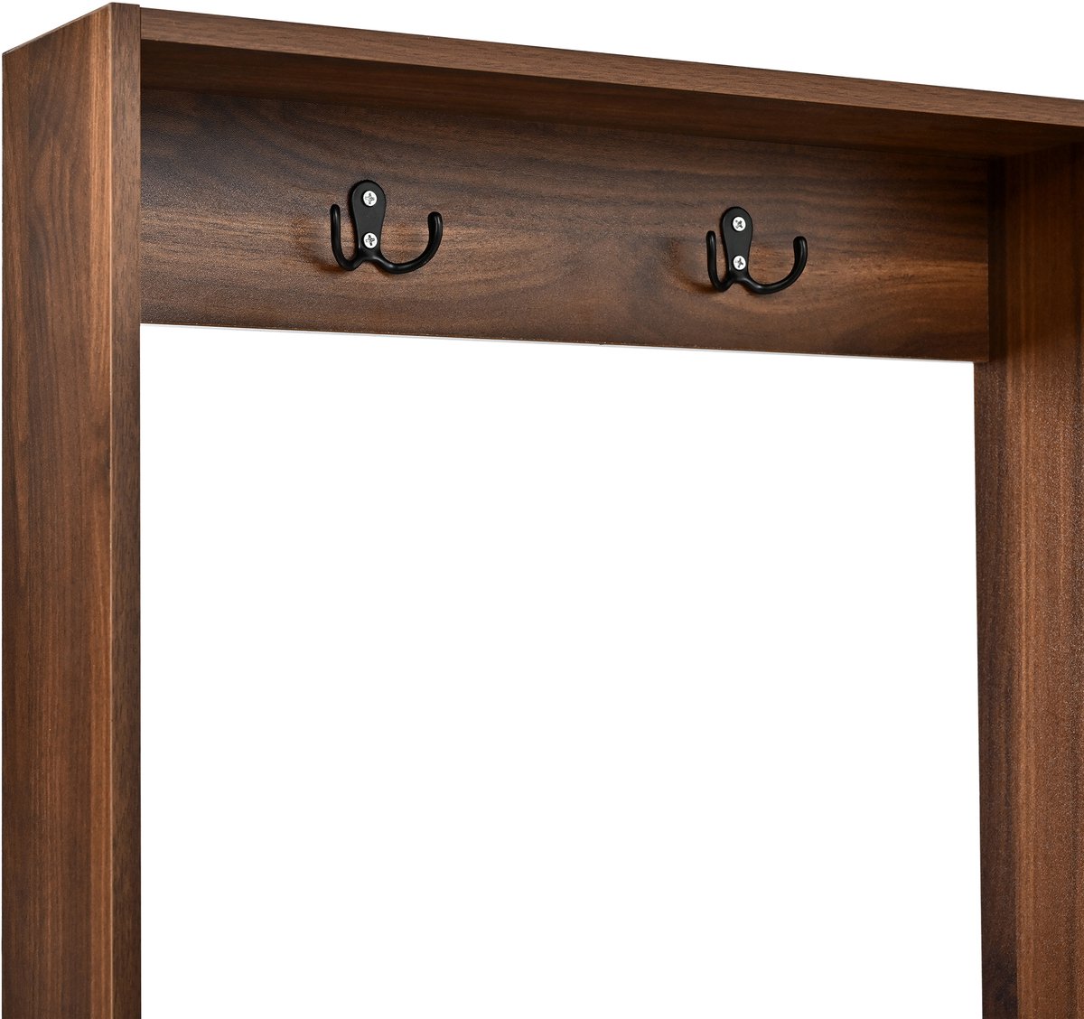 MIVRAY Schoenenkast - Multifunctionele Halgarderobe Met Zitbank En 3 Kleppen - Modern Voor Hal En Entree - Mdf - Noten - 100x30x170 Cm