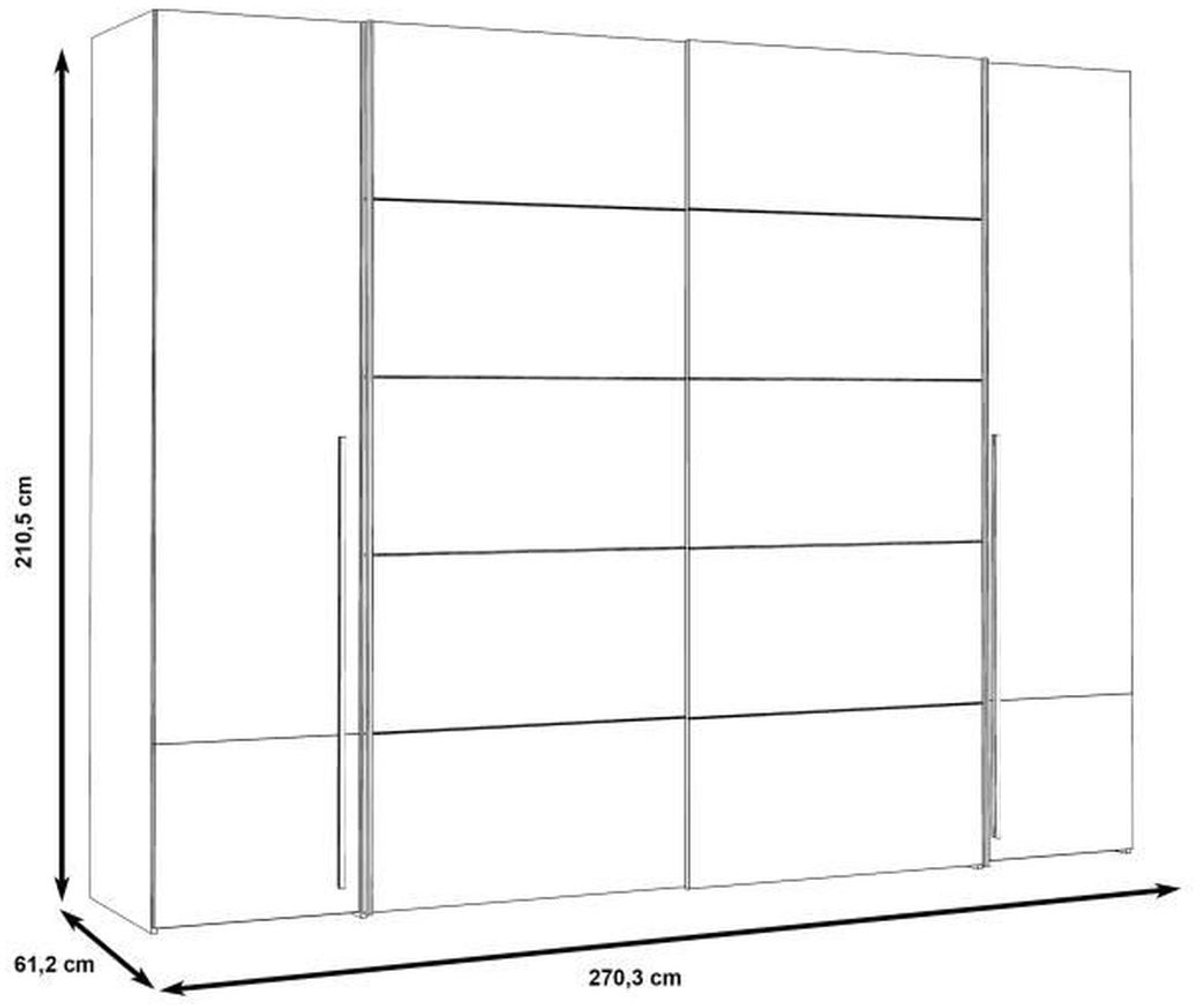 AUCUNE – NARAGO – Slaapkamerkast – 2 schuifdeuren – 8 planken