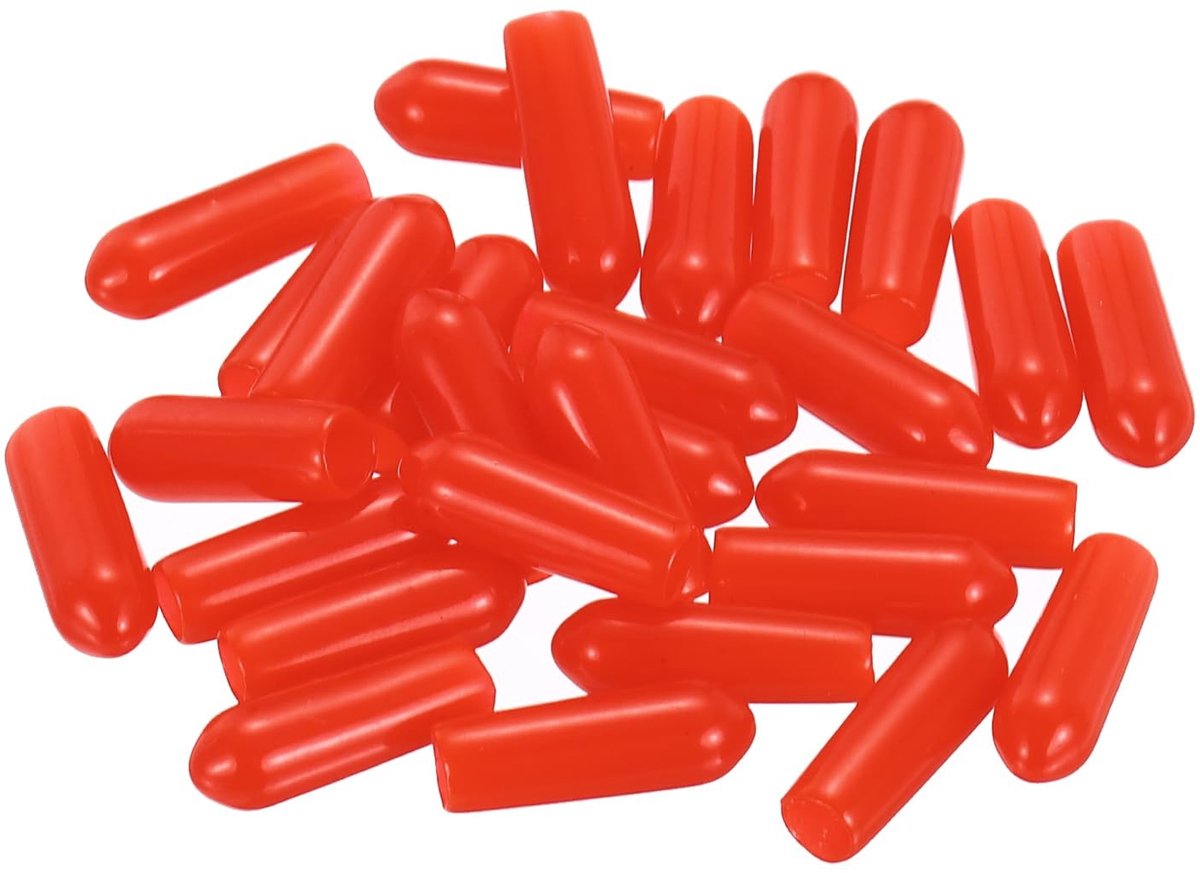 Solidchoice - Set van 28 Rode Rubber Doppen 5mm voor Schroeven en Bouten