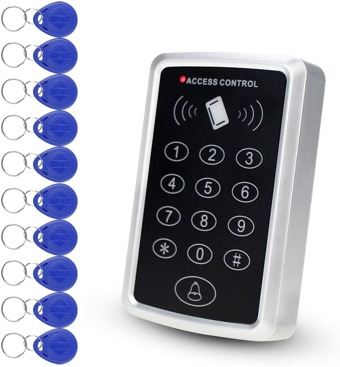 Toegangscontrolesysteemkit met verlicht toetsenbord, 2000/1000 gebruikerscapaciteit, waterdicht IP68/IP65 met 10 - ShopVlot