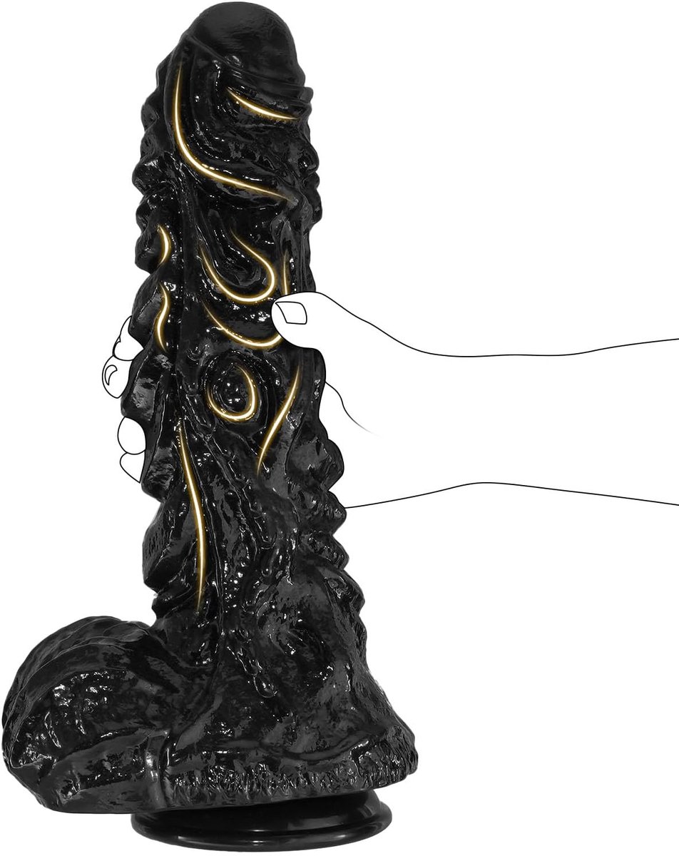 32,2 cm monsterdildo zwarte fantasiedildo met sterke zuignap realistische drakendildo XL anale plug grote penis Dikke - ShopVlot