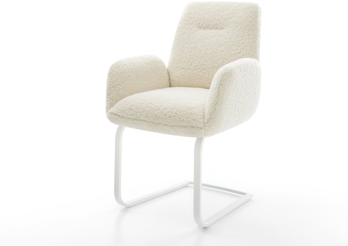 Sledestoel Zoa-Flex sledemodel vlak wit teddy beige pocketveer kern