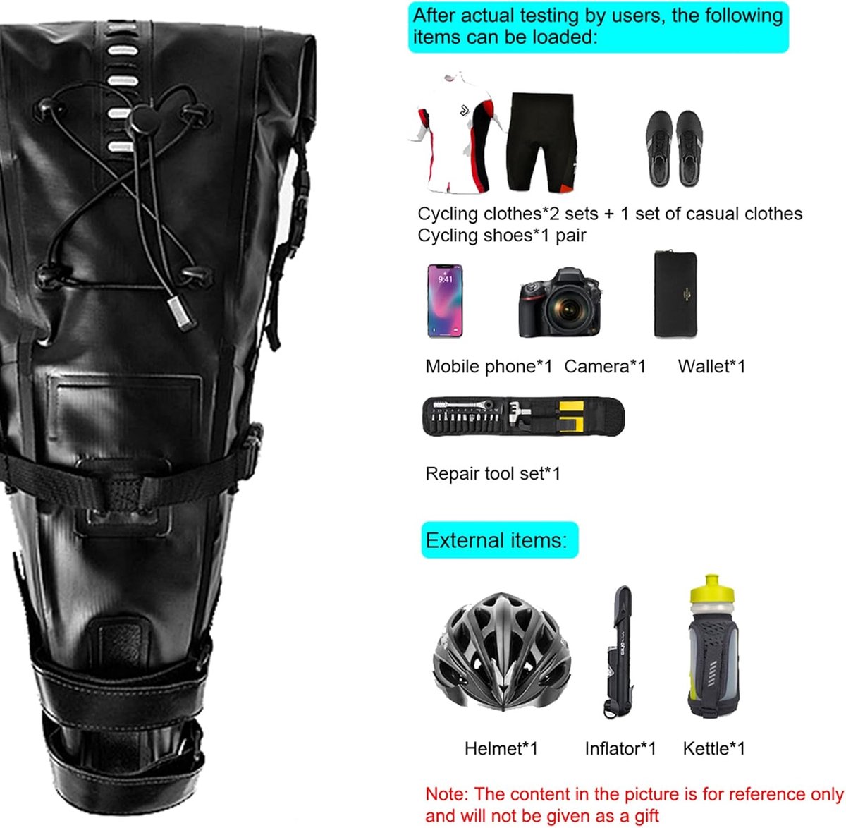 Waterproof Bicycle Saddle Bag,Bicycle Bean Bag Sports Saddle Bag,Lightweight Bicycle Bag for Mountain Bikes and Road - ShopVlot