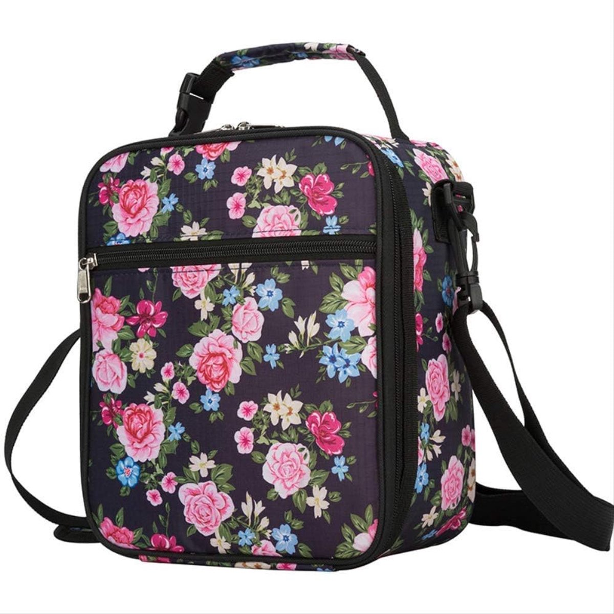 Lunchbox Backpack Freezer New Oxford Cloth Rose American Business Insulation Bag Slanted Student Lunch Bag 22 x 9 x 26 - ShopVlot