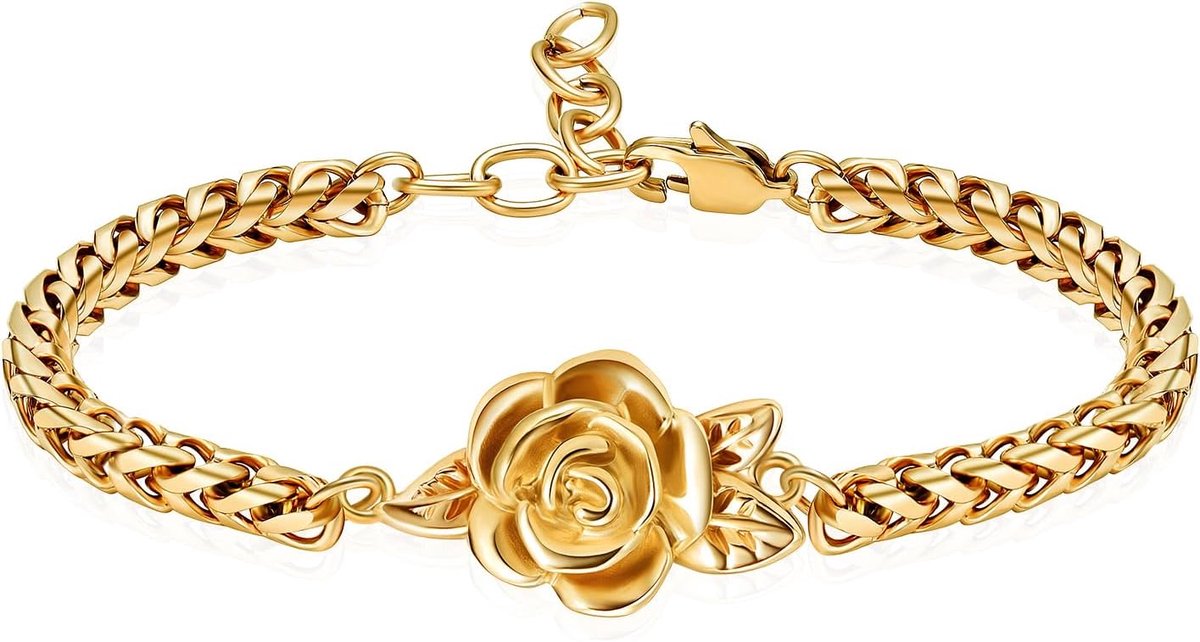 Minicremation Rose Flower Urn Bracelet for Women Adjustable Keepsake Memorial Bracelet Urn Bangle Ashes Holder Link - ShopVlot