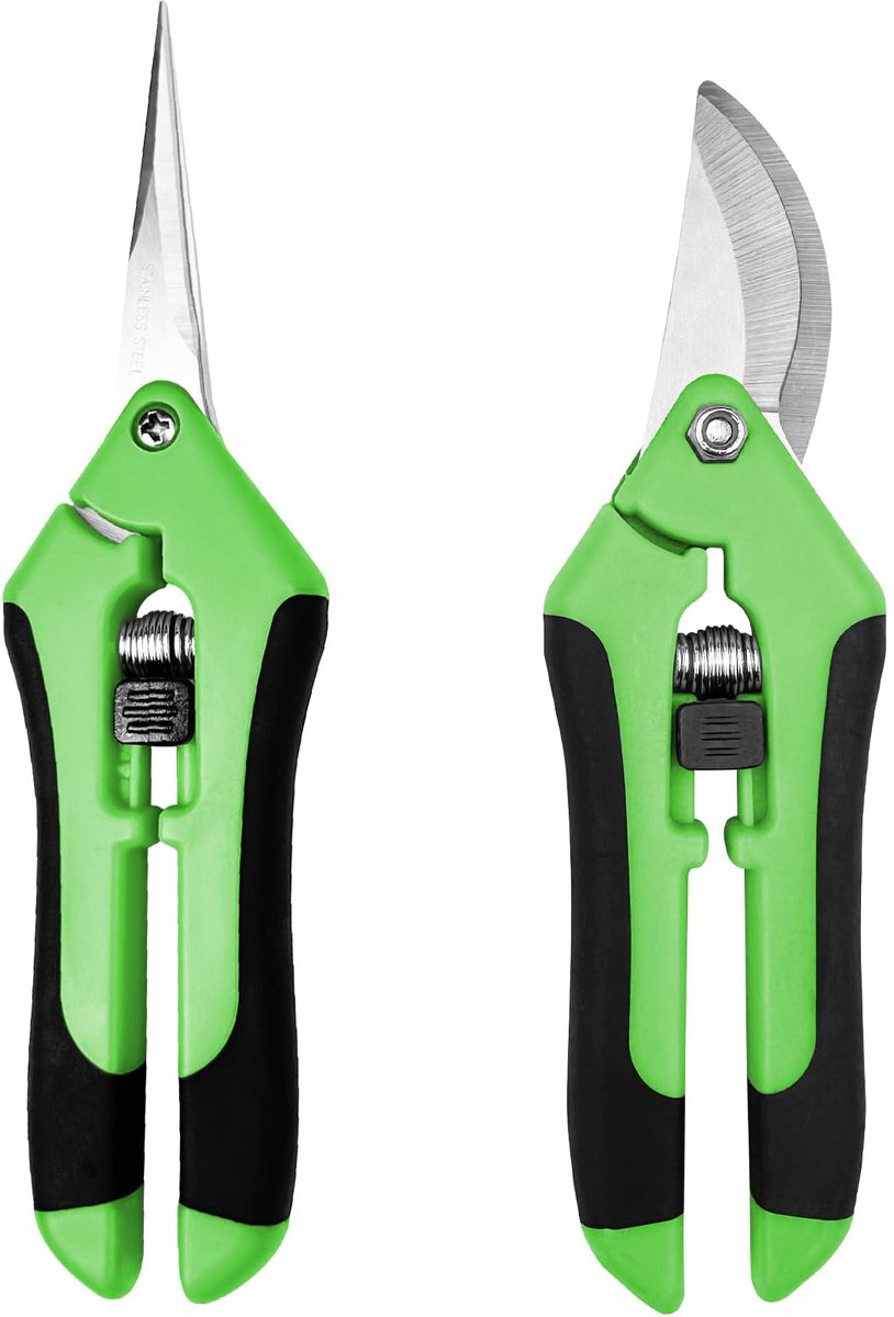Set van 2 Kleine Snoeischaren - Rozenscharen & Plantenscharen voor Tuinieren - Scherpe Bloemenscharen voor Snoeien van Planten, Bloemen, Takjes & Kamerplanten - Compacte Tuinaccessoires voor Tuin, Balkon & Kas