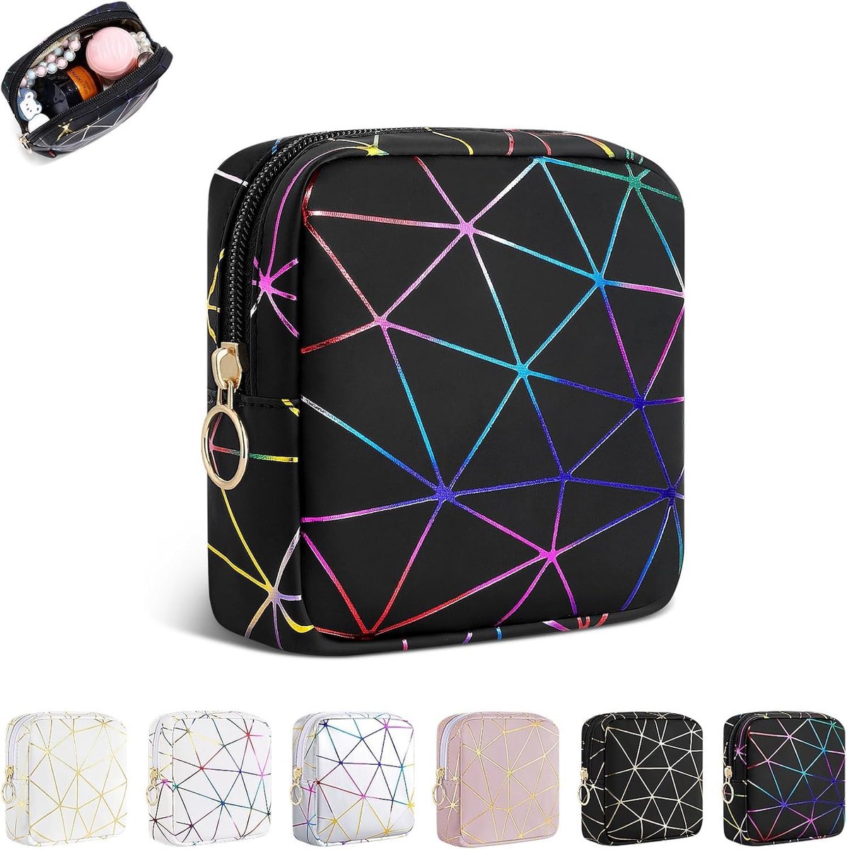 Solidchoice - Compacte Make-up Tas van PU Leer voor Vrouwen