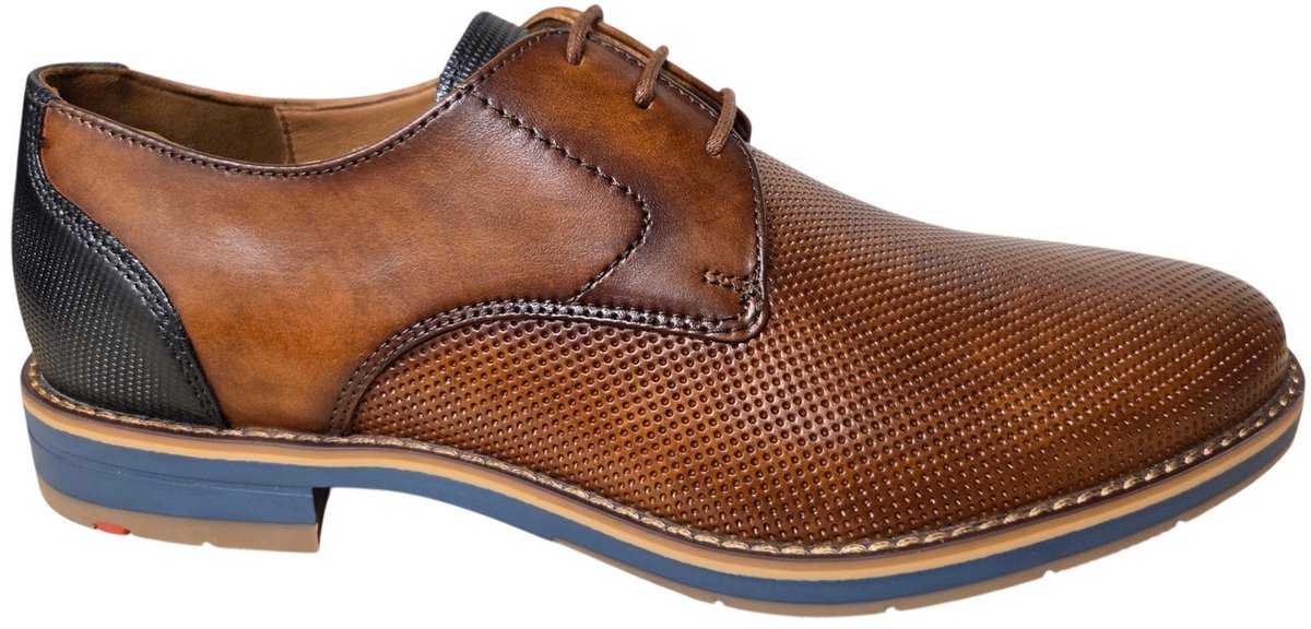 LLoyd Drift 110 Brown Navy Nette Veterschoenen Bruin Leer Heren Smal F - Bruin - 42.5