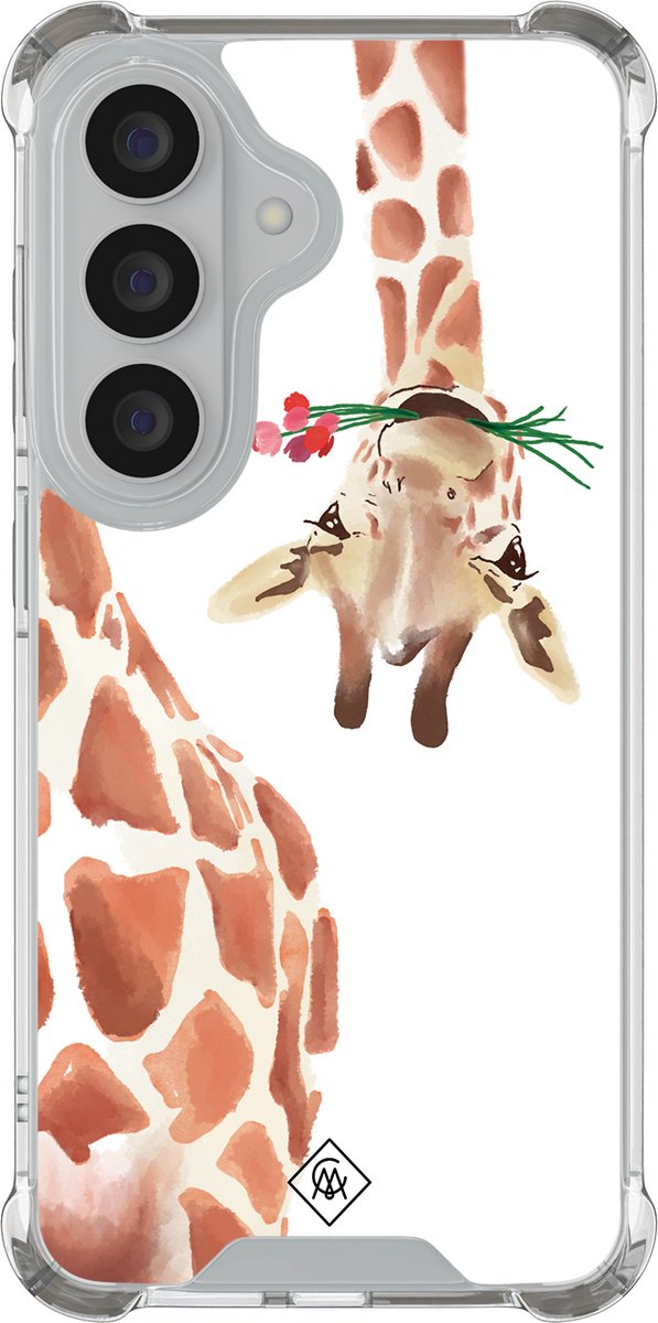 Casimoda® hoesje - Geschikt voor Samsung Galaxy S26 Plus - Giraffe - Shockproof case - Extra sterk - TPU/polycarbonaat - Bruin/beige, Transparant